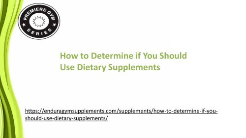 Dietary Supplements Ppt