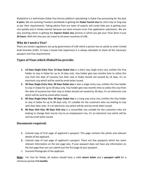 How To Apply For Online Dubai Visa Pdf