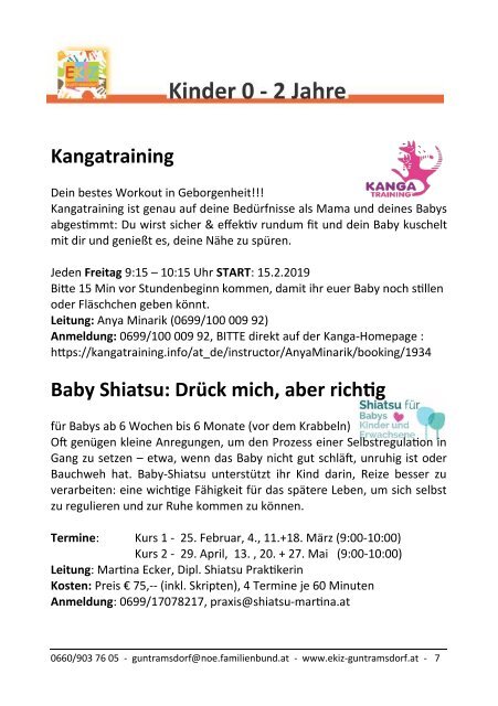 Programmheft Eltern Kind Zentrum Guntramsdorf