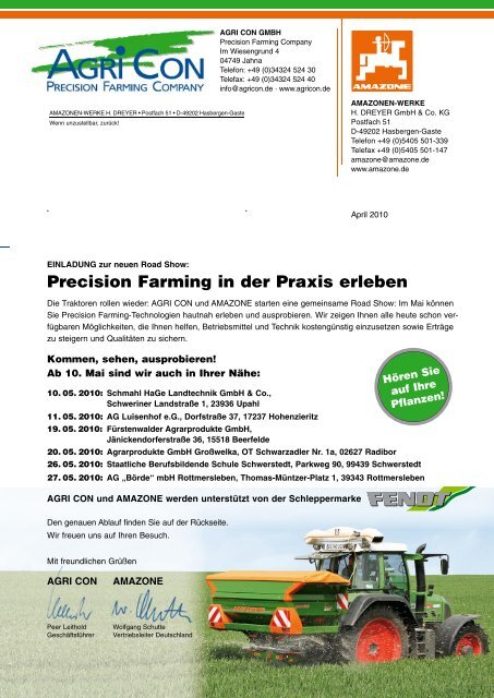 Precision Farming in der Praxis erleben - Agri Con GmbH