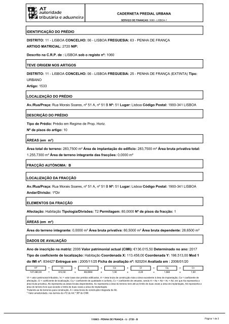 Caderneta Predial