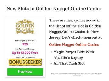 New Slots in Golden Nugget Online Casino