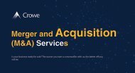 Crowe Merger and Acquisition (M&A) Services