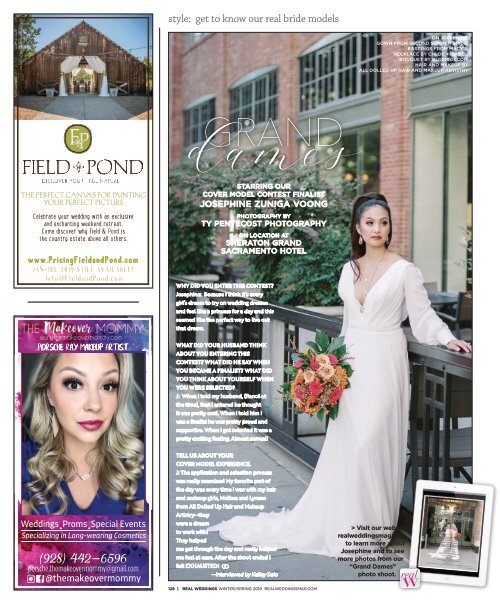 Real Weddings Magazine's “Grand Dames“ Cover Model Finalist Photo Shoot - Winter/Spring 2019 - Featuring some of the Best Wedding Vendors in Sacramento, Tahoe and throughout Northern California!