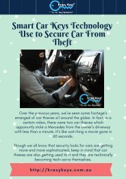 Use The Smart Car Keys Technics To Secure Car From Theft