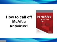 How to call off McAfee Antivirus?