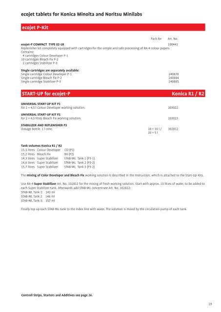 Imaging Chemicals & Paper Catalogue