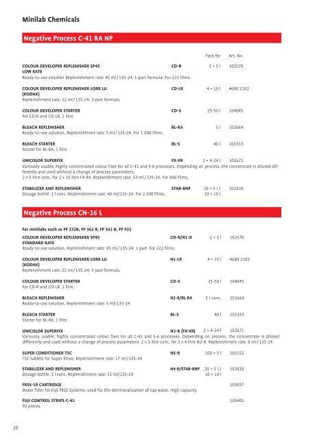 Imaging Chemicals & Paper Catalogue