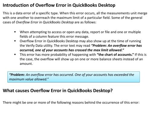 How to Fix Overflow Error in QuickBooks Desktop [Complete Guide]