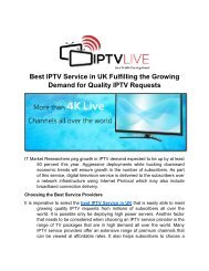 Best IPTV Service in UK Fulfilling the Growing Demand for Quality IPTV Requests