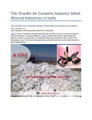 Talc Powder for Cosmetic Industry Allied Mineral Industries in India
