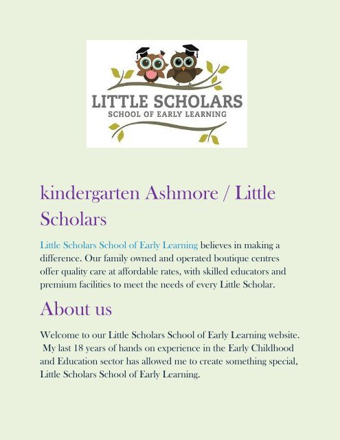 Preschool Ashmore / Little Scholars