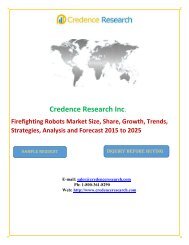 Firefighting Robots Market Size, Share, Growth, Trends, Strategies, Analysis and Forecast 2015 to 2025