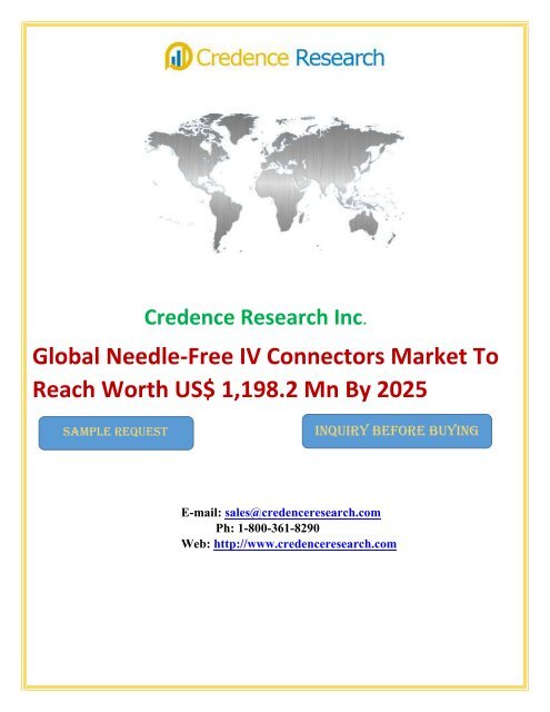 Global Needle-Free IV Connectors Market To Reach Worth US$ 1,198.2 Mn By 2025