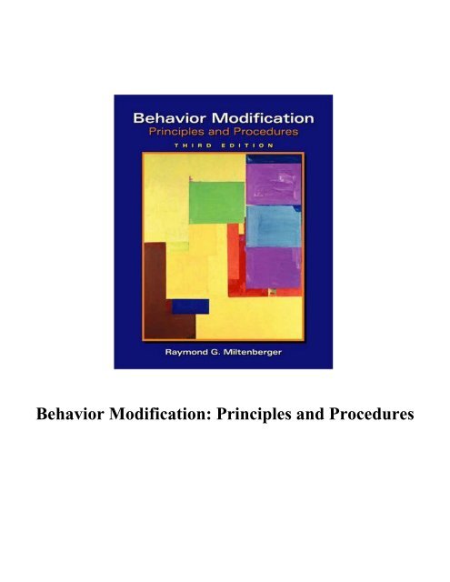 Behavior Modification Principles and Procedures