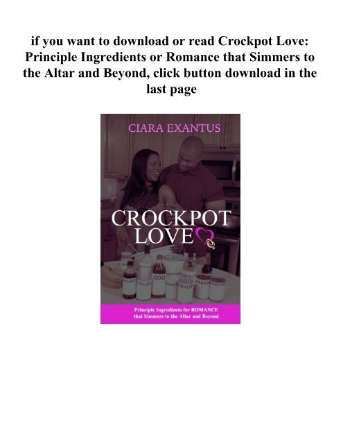 Crockpot Love Principle Ingredients or Romance that Simmers 