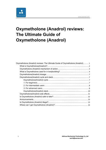 Oxymetholone Anadrol Reviews The Ultimate Guide Of Oxymetholone Anadrol