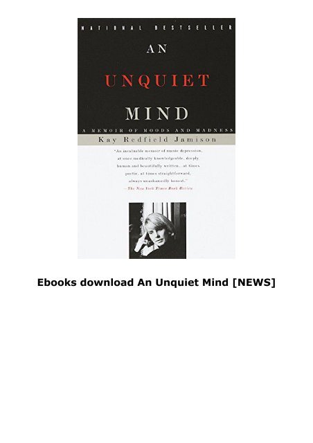 Ebooks download An Unquiet Mind  [NEWS]