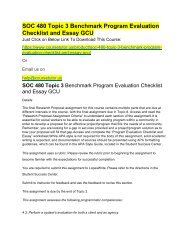 SOC 480 Topic 3 Benchmark Program Evaluation Checklist and Essay GCU