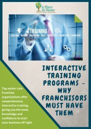 Find The Best Training Session For Senior Care Franchise