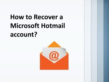 How to Recover a Microsoft Hotmail Account?