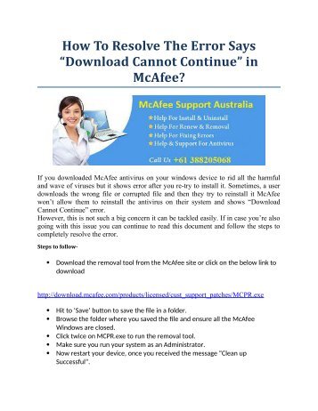 How to resolve the error says “Download cannot continue” in McAfee?