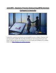 Link BPO – Business Process Outsourcing (BPO) Services Company in Australia