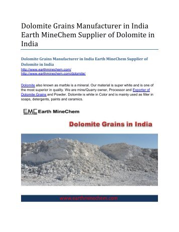 Dolomite Grains Manufacturer in India