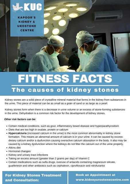 Fitness Fact - The Causes of Kindey Stones