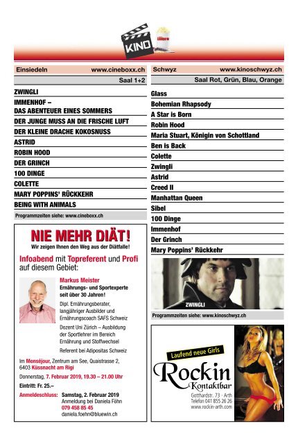 Schwyzer Anzeiger – Woche 3 – 18. Januar 2019