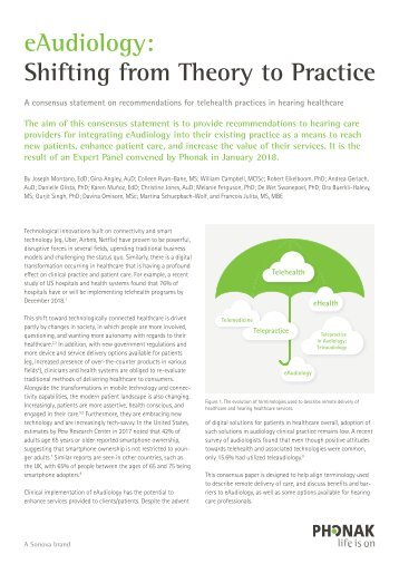 eAudiology: Shifting from Theory to Practice