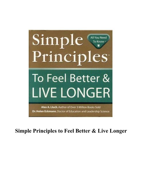 Simple Principles to Feel Better &amp; Live Longer