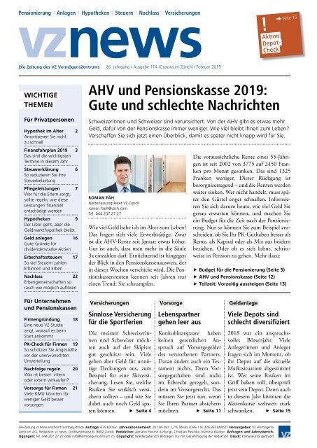 vznews, Schweiz deutsch, Februar 2019, Ausgabe 114