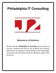 Philadelphia IT Consulting | J2 Solutions