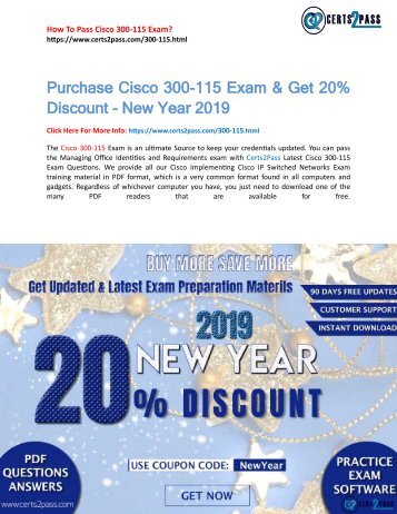 Purchase Cisco 300-115 Exam & Get 20% Discount