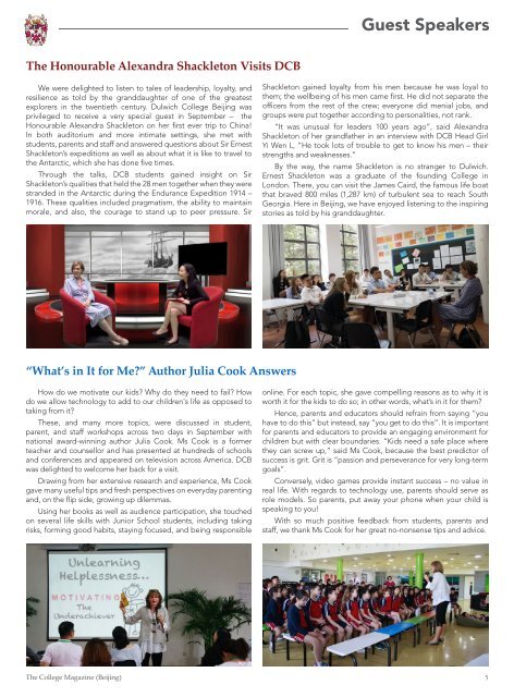 Dulwich College Beijing - The College Magazine Winter 2018