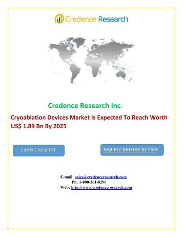 Cryoablation Devices Market Is Expected To Reach Worth US$ 1.89 Bn By 2025