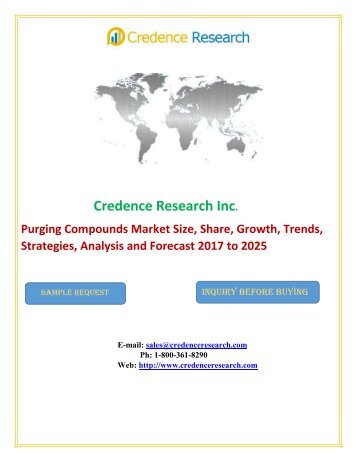 Purging Compounds Market Size, Share, Growth, Trends, Strategies, Analysis and Forecast 2017 to 2025