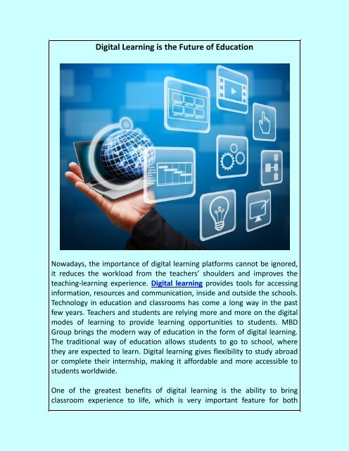 Digital Learning is the Future of Education