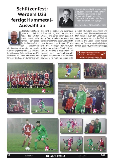 10 Jahre AWesA - "Die Neue Generation der Sportberichterstattung in unserer Region" 