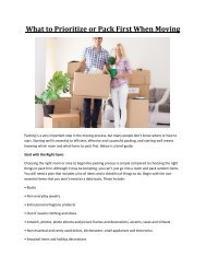 What to Prioritize or Pack First When Moving