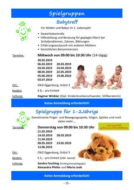 ElkiZ Frühjahrsprogramm 2019