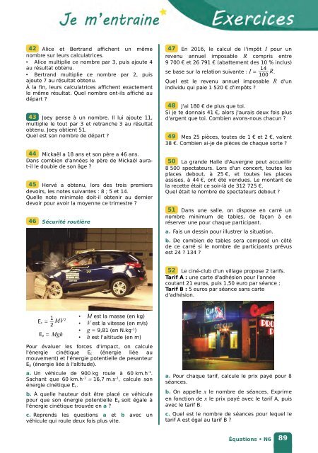 31 Résous les équations