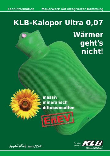 Der KLB-Kalopor Ultra 0,07 - KLB-Klimaleichtblock