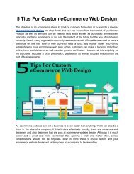 5 Tips For Custom eCommerce Web Design
