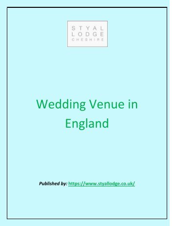 Wedding Venue in England