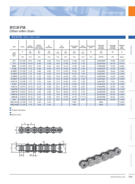 SFR Driving chain catalogue 2019 / 2020