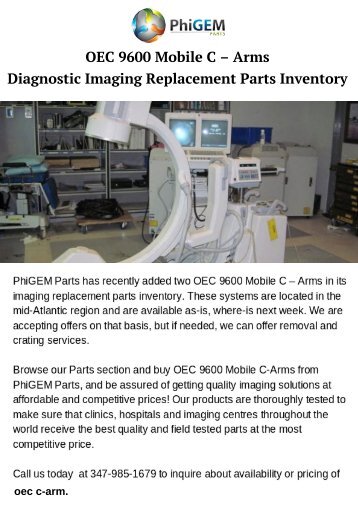 OEC C – Arms | Diagnostic Imaging Replacement Parts