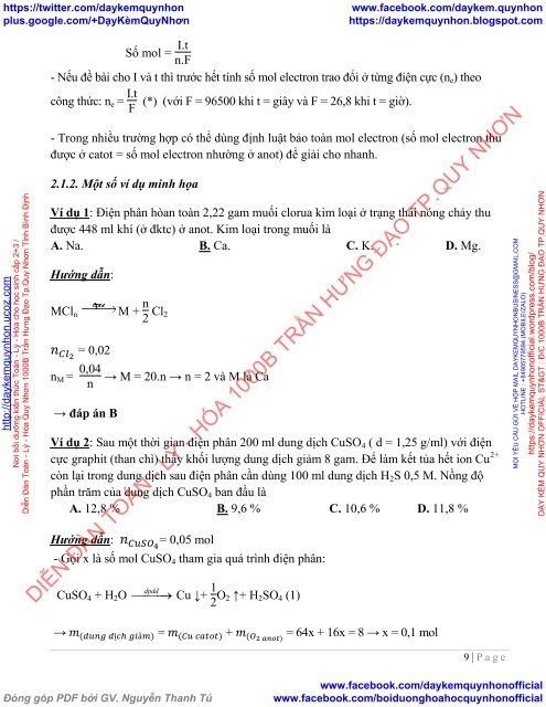 PHÂN LOẠI VÀ PHƯƠNG PHÁP GIẢI BÀI TẬP VỀ ANCOL HÓA HỌC 11 & PHƯƠNG PHÁP GIẢI BÀI TẬP ĐIỆN PHÂN