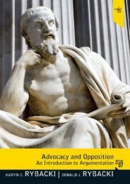 Advocacy and Opposition: An Introduction to Argumentation (Karyn Charles Rybacki)